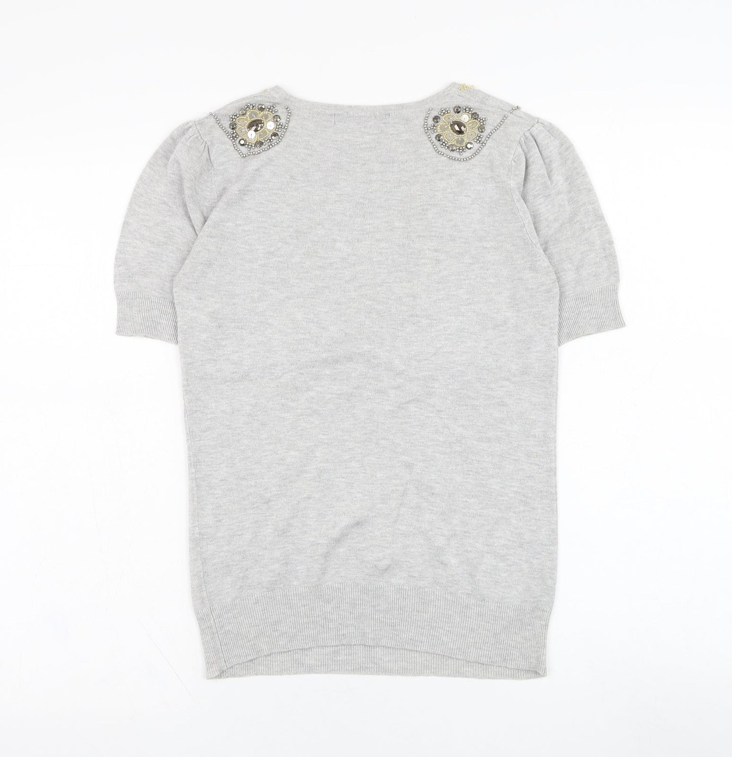 Atmosphere Womens Grey Round Neck  Viscose Pullover Jumper Size 8