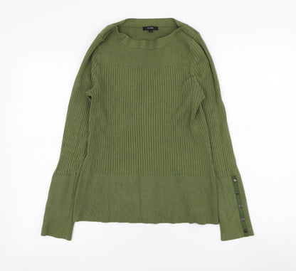 Linea Womens Green Round Neck  Viscose Pullover Jumper Size M