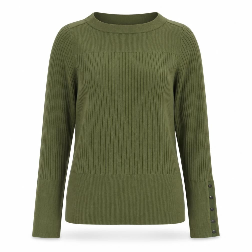 Linea Womens Green Round Neck  Viscose Pullover Jumper Size M