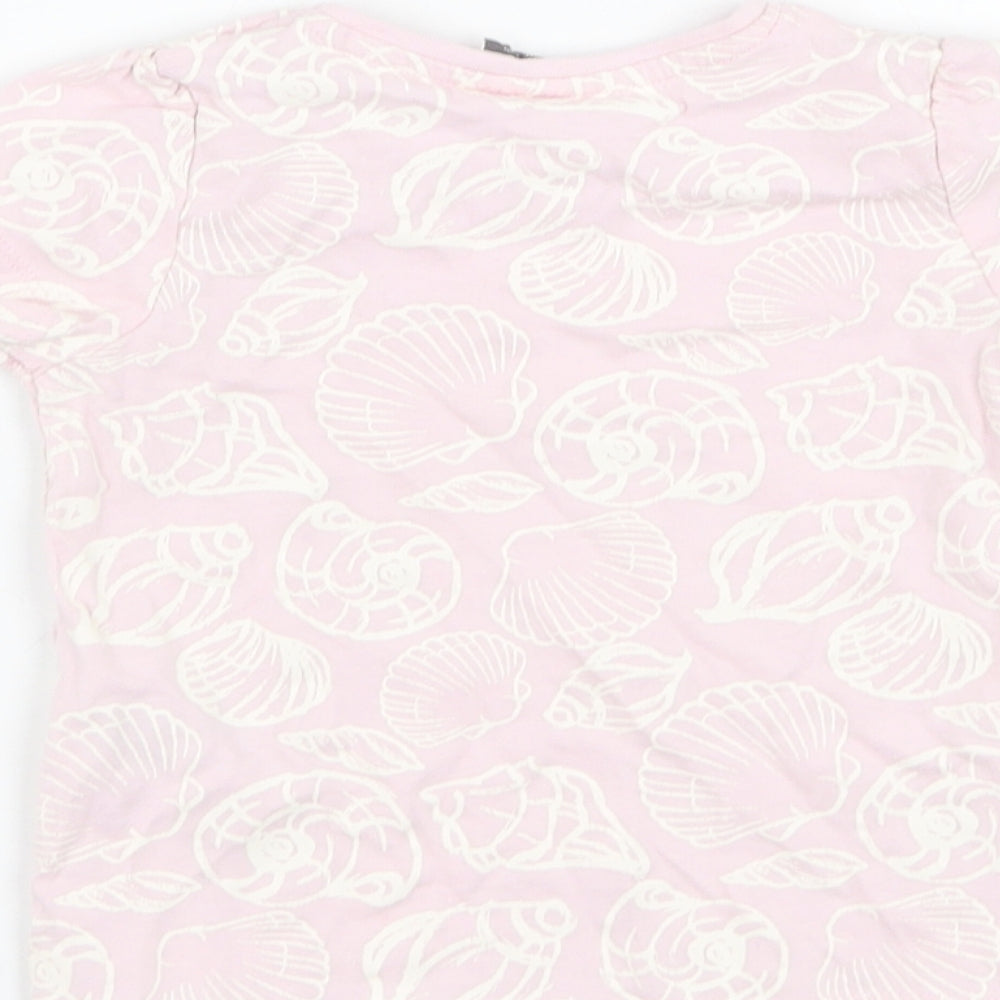 So Cute Girls Pink  Cotton Basic T-Shirt Size 24 Months Round Neck Pullover - Sea Shell