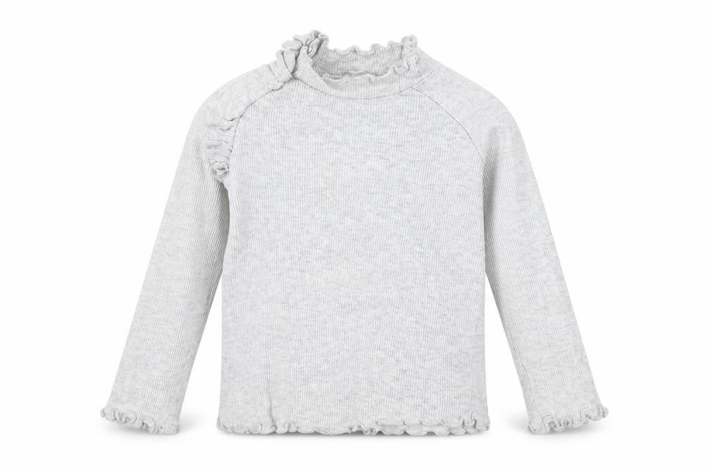 Very Girls Grey  Cotton Basic T-Shirt Size 18-24 Months Round Neck Pullover - Lettuce hem