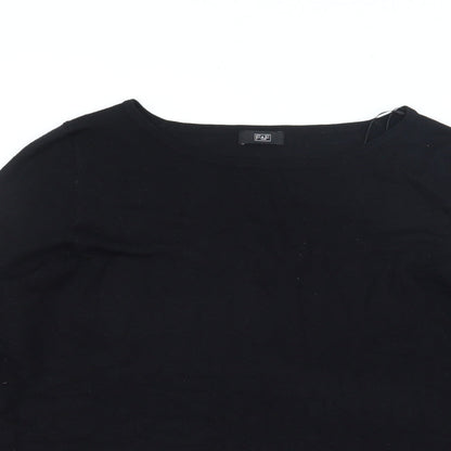 F&F Womens Black Boat Neck  Polyester Pullover Jumper Size L   - Lace Trim