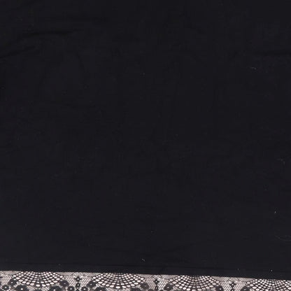 F&F Womens Black Boat Neck  Polyester Pullover Jumper Size L   - Lace Trim