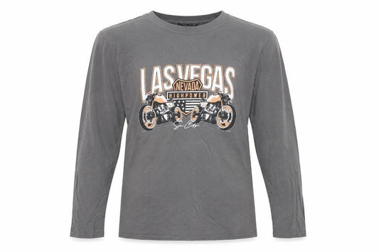 Nasty Gal Womens Grey  Polyester Jersey T-Shirt Size S Crew Neck - Biker, Las Vegas