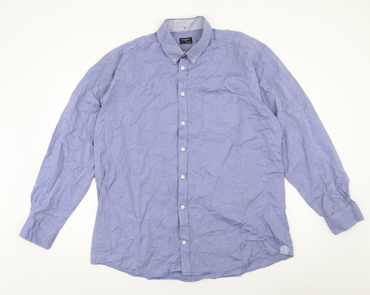 Pre End Mens Black  Cotton  Button-Up Size XL Collared Button