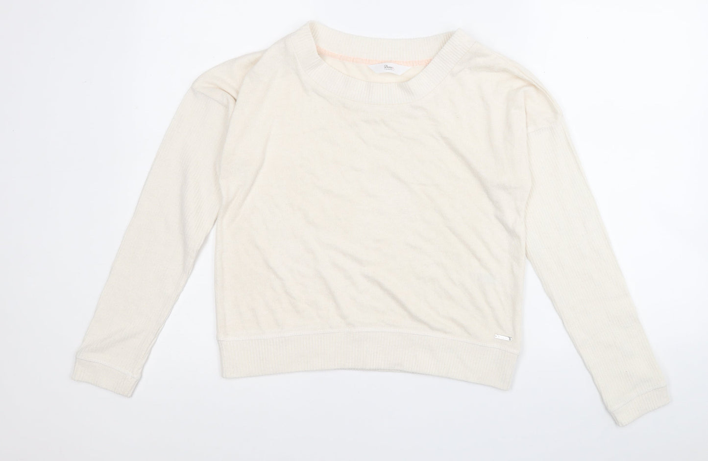 Boux Avenue Womens White Round Neck  Viscose Pullover Jumper Size 8