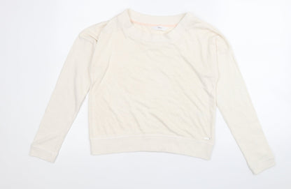 Boux Avenue Womens White Round Neck  Viscose Pullover Jumper Size 8