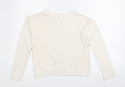 Boux Avenue Womens White Round Neck  Viscose Pullover Jumper Size 8