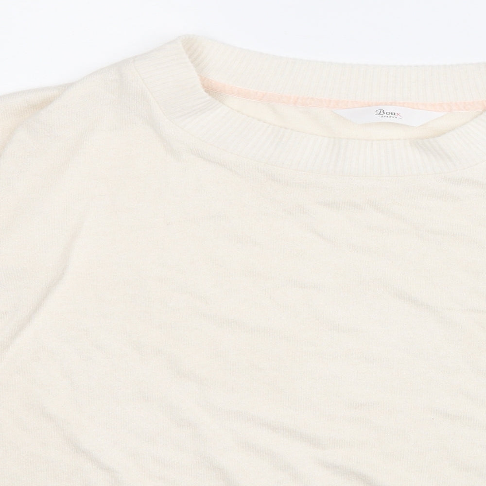 Boux Avenue Womens White Round Neck  Viscose Pullover Jumper Size 8