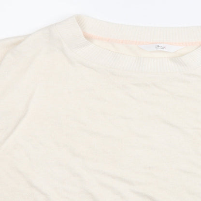 Boux Avenue Womens White Round Neck  Viscose Pullover Jumper Size 8