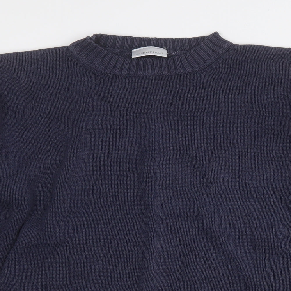 Essentials Womens Blue  Cotton Pullover Sweatshirt Size 18