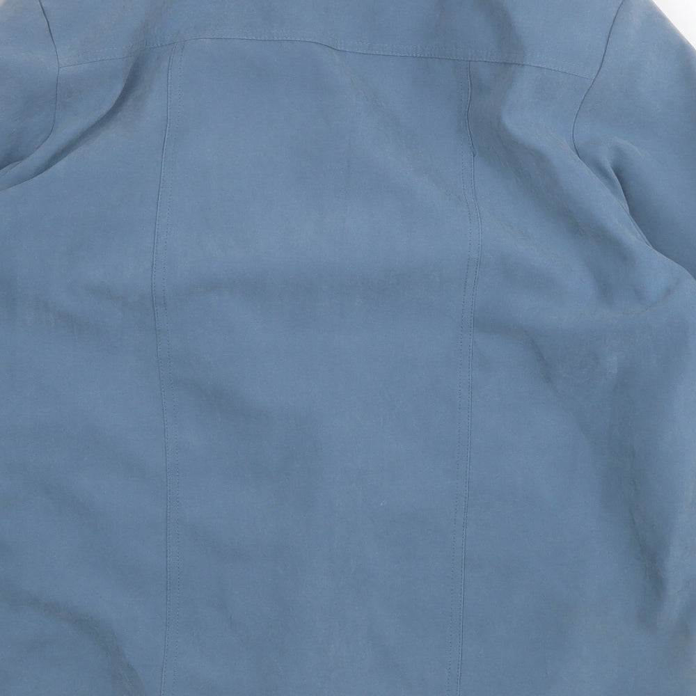 Bonmarché Womens Blue   Trench Coat Coat Size 14  Hook & Eye