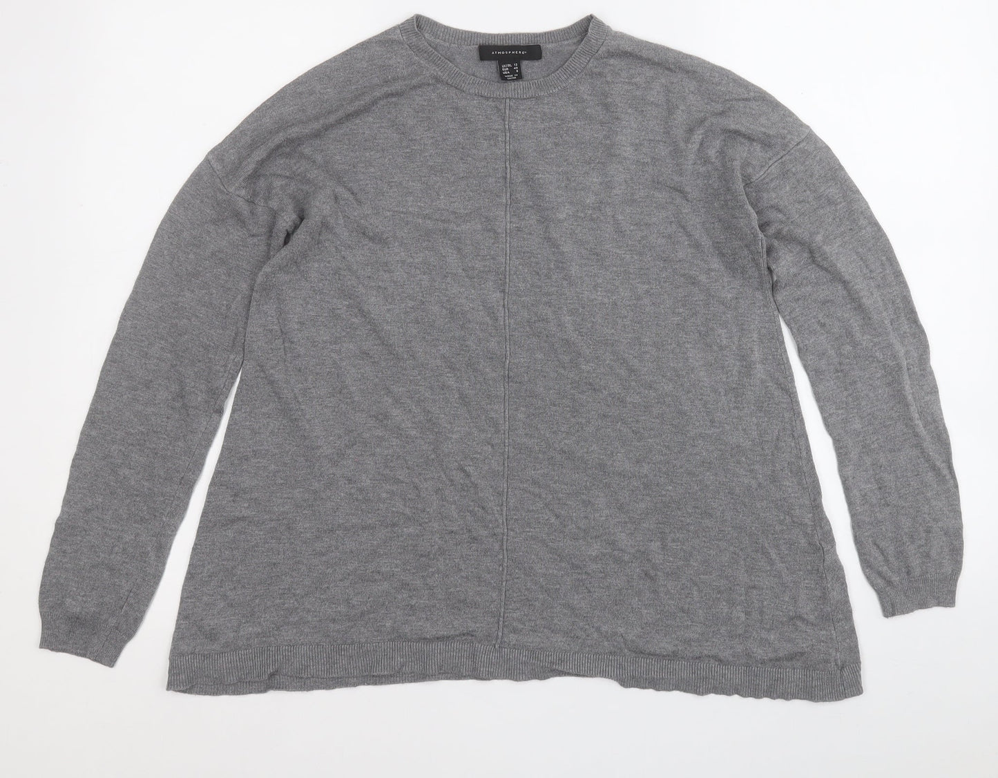 Atmosphere Womens Grey Round Neck  Viscose Pullover Jumper Size 12