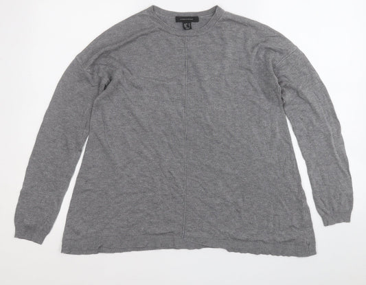 Atmosphere Womens Grey Round Neck  Viscose Pullover Jumper Size 12
