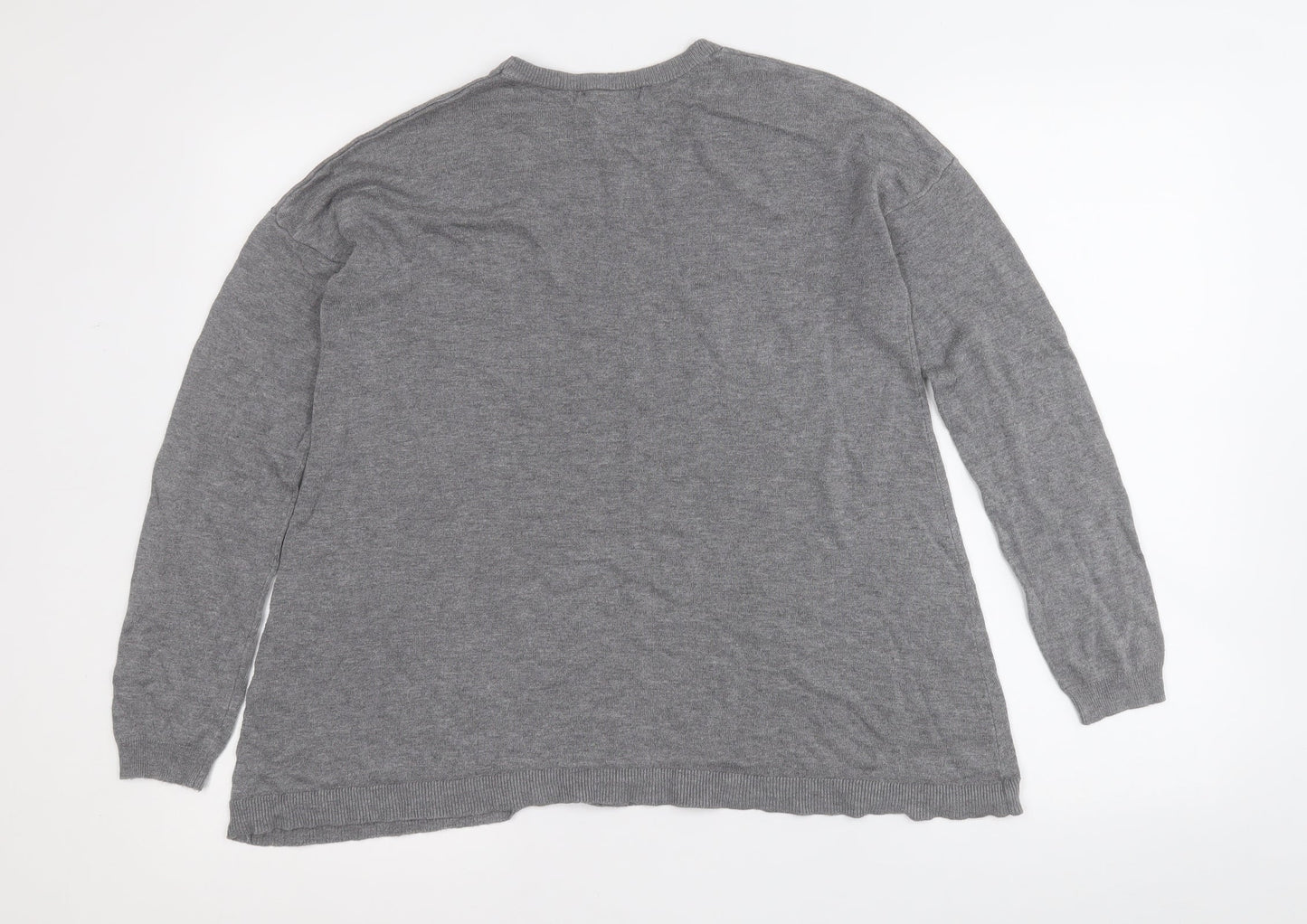 Atmosphere Womens Grey Round Neck  Viscose Pullover Jumper Size 12