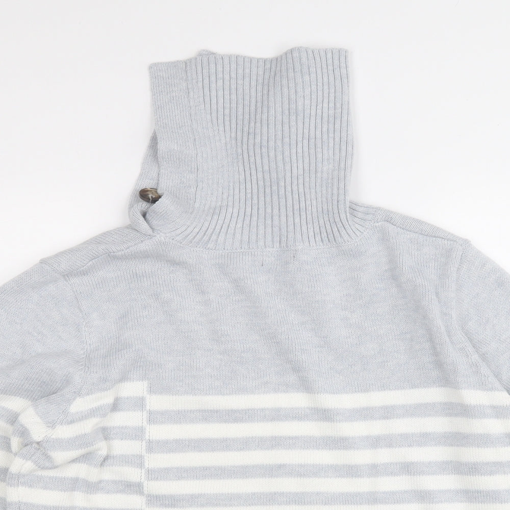 Roman Womens Grey Roll Neck Striped Polyester Pullover Jumper Size 18