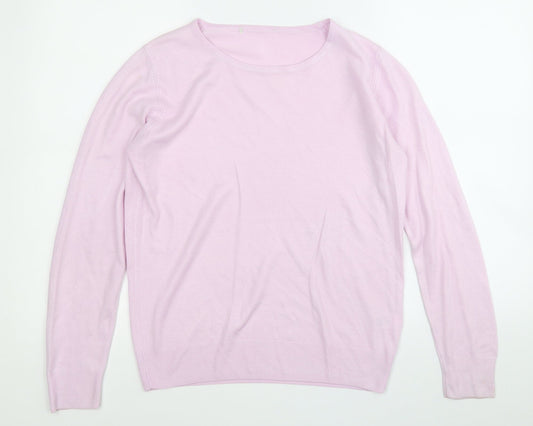 Marks and Spencer Womens Purple Round Neck  Acrylic Pullover Jumper Size 10