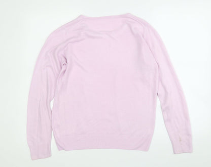Marks & Spencer Womens Purple Round Neck  Acrylic Pullover Jumper Size 10