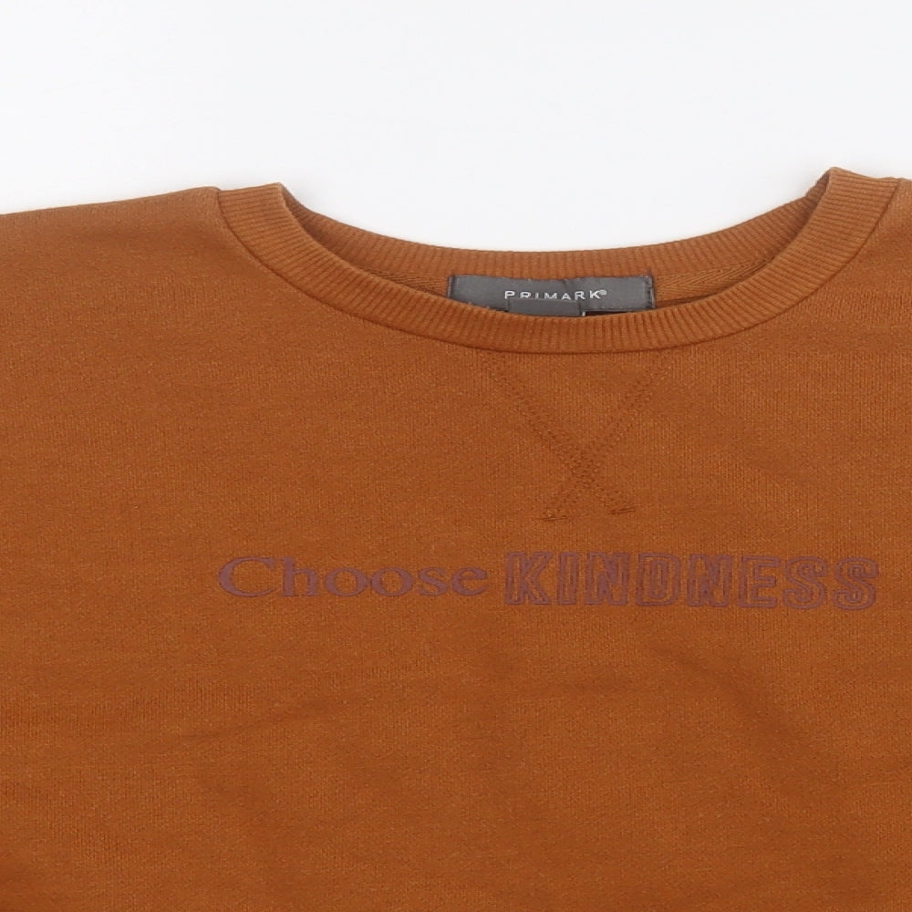 Primark Womens Brown  Polyester Pullover Sweatshirt Size XS   - Choose Kindness