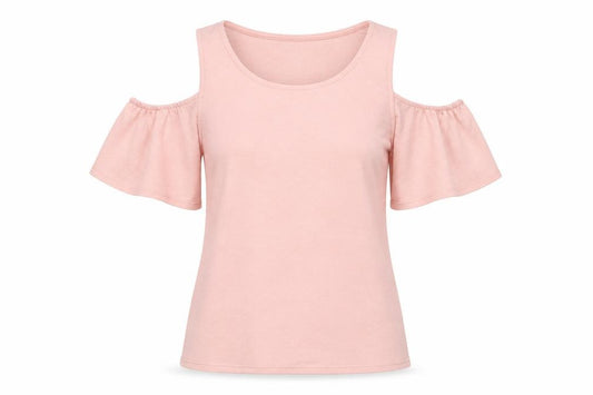 F&F Womens Pink  Polyester Basic T-Shirt Size 8 Round Neck