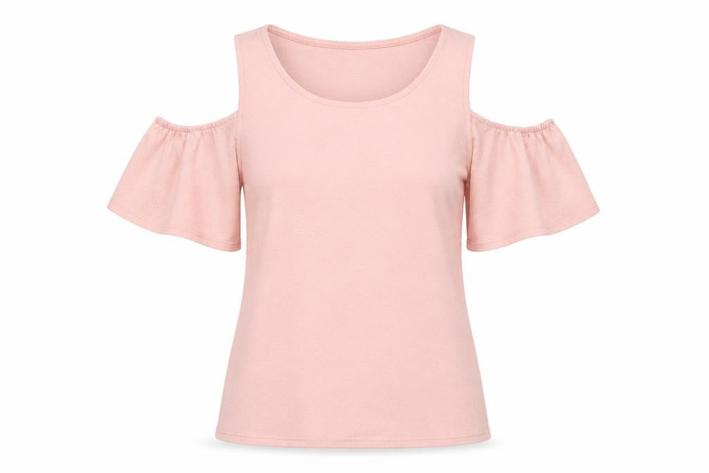 F&F Womens Pink  Polyester Basic T-Shirt Size 8 Round Neck