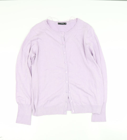 Dunnes Stores Womens Purple Round Neck  Viscose Cape Jumper Size M