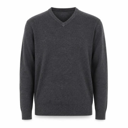 Easy  Mens Grey V-Neck  Acrylic Pullover Jumper Size XL