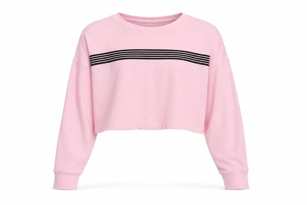 FOREVER 21 Womens Pink Round Neck  Cotton Pullover Jumper Size S