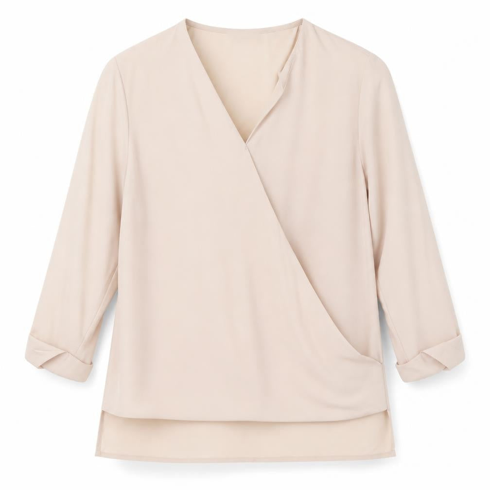 new look  Womens Beige  Polyester Basic  Size 8 V-Neck