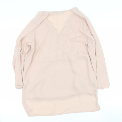 new look  Womens Beige  Polyester Basic  Size 8 V-Neck