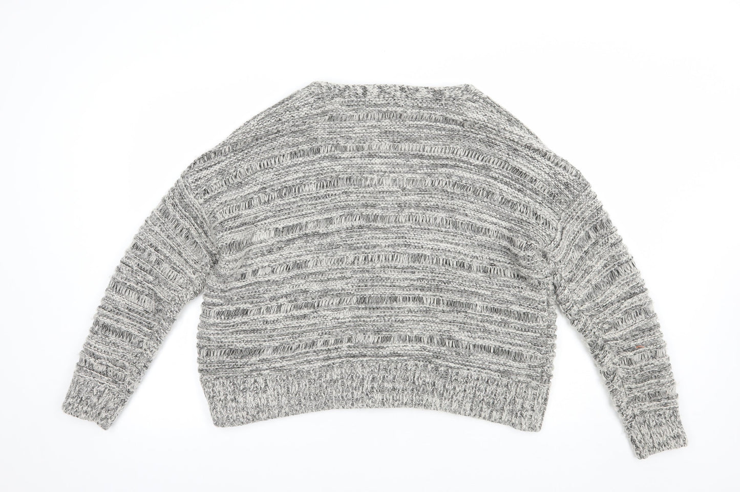 Limited Collection Womens Grey V-Neck  Acrylic Cardigan Jumper Size 16