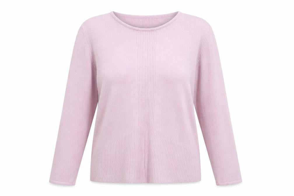 Klass Womens Pink Crew Neck  Acrylic Pullover Jumper Size L