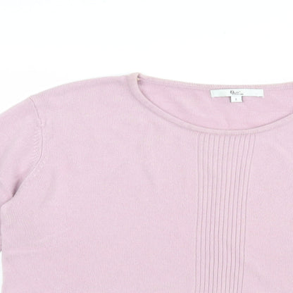 Klass Womens Pink Crew Neck  Acrylic Pullover Jumper Size L