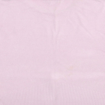 Klass Womens Pink Crew Neck  Acrylic Pullover Jumper Size L