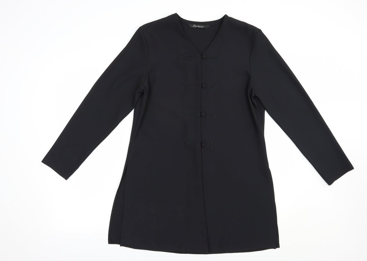Berkertex Womens Black   Jacket Blazer Size 12  Button