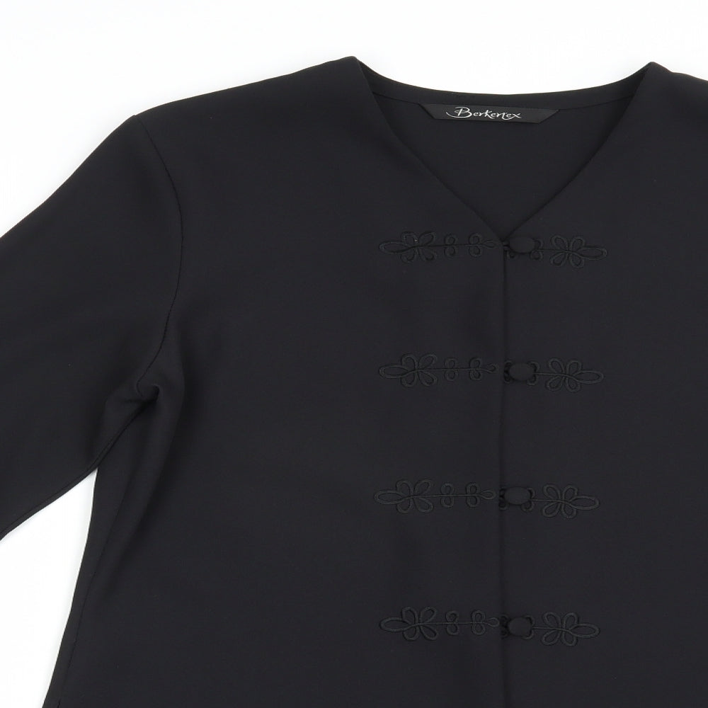Berkertex Womens Black   Jacket Blazer Size 12  Button