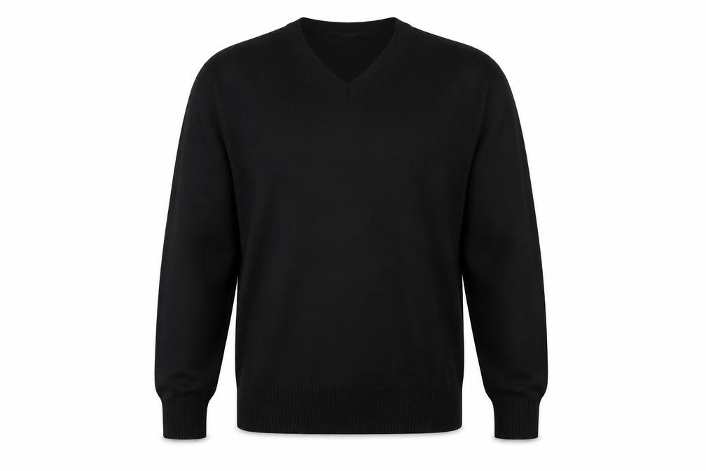 Direct Corporate Mens Black V-Neck  Acrylic Pullover Jumper Size XL