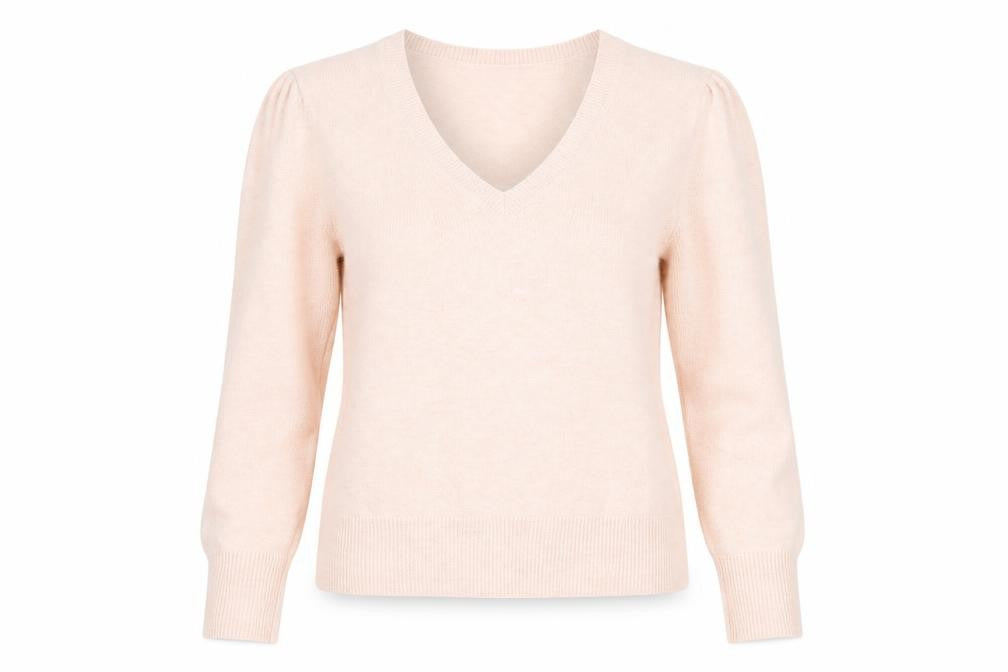 Marks & Spencer Womens Pink V-Neck  Cotton Pullover Jumper Size 12