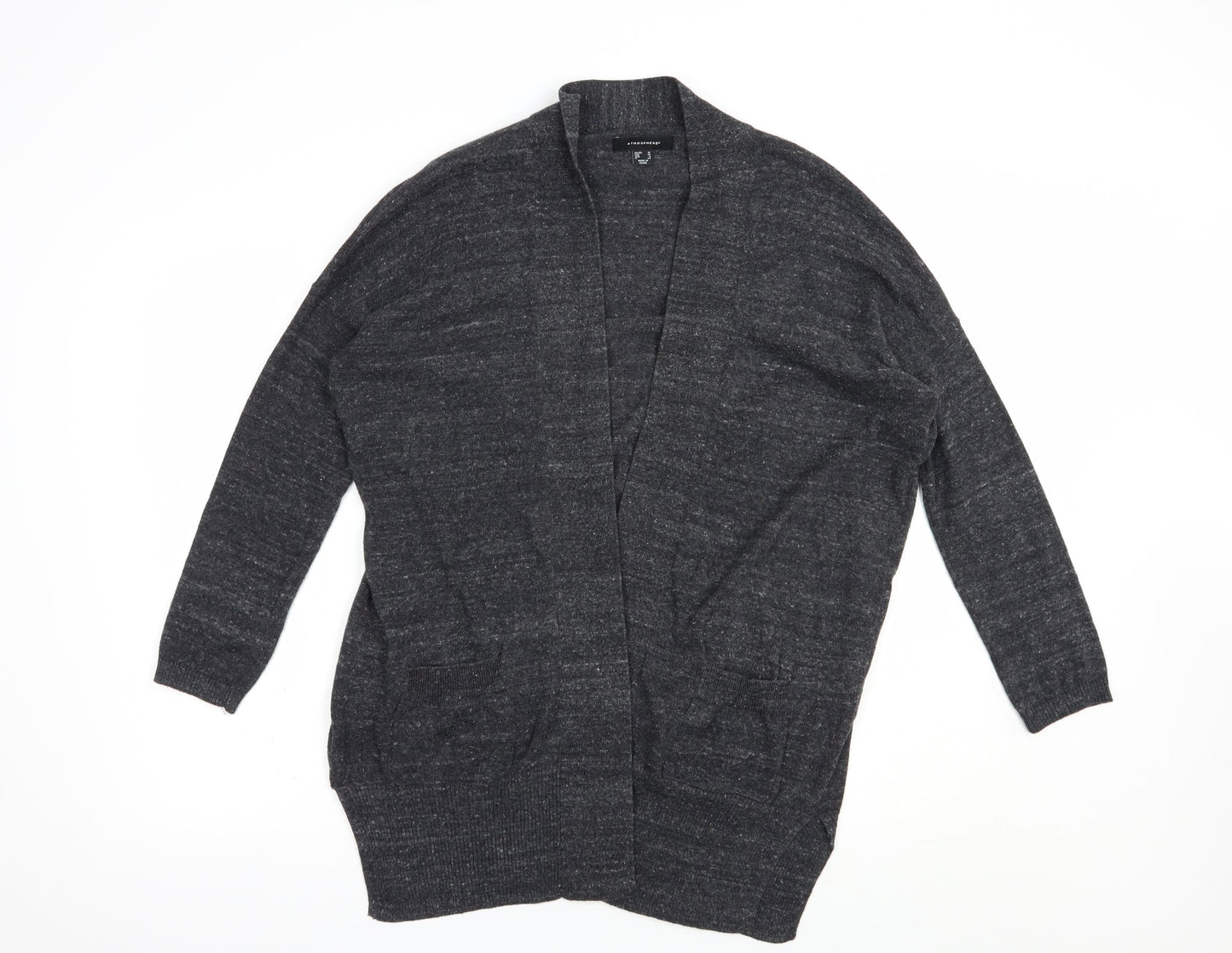 Atmosphere Womens Grey V-Neck  Cotton Cardigan Jumper Size 10