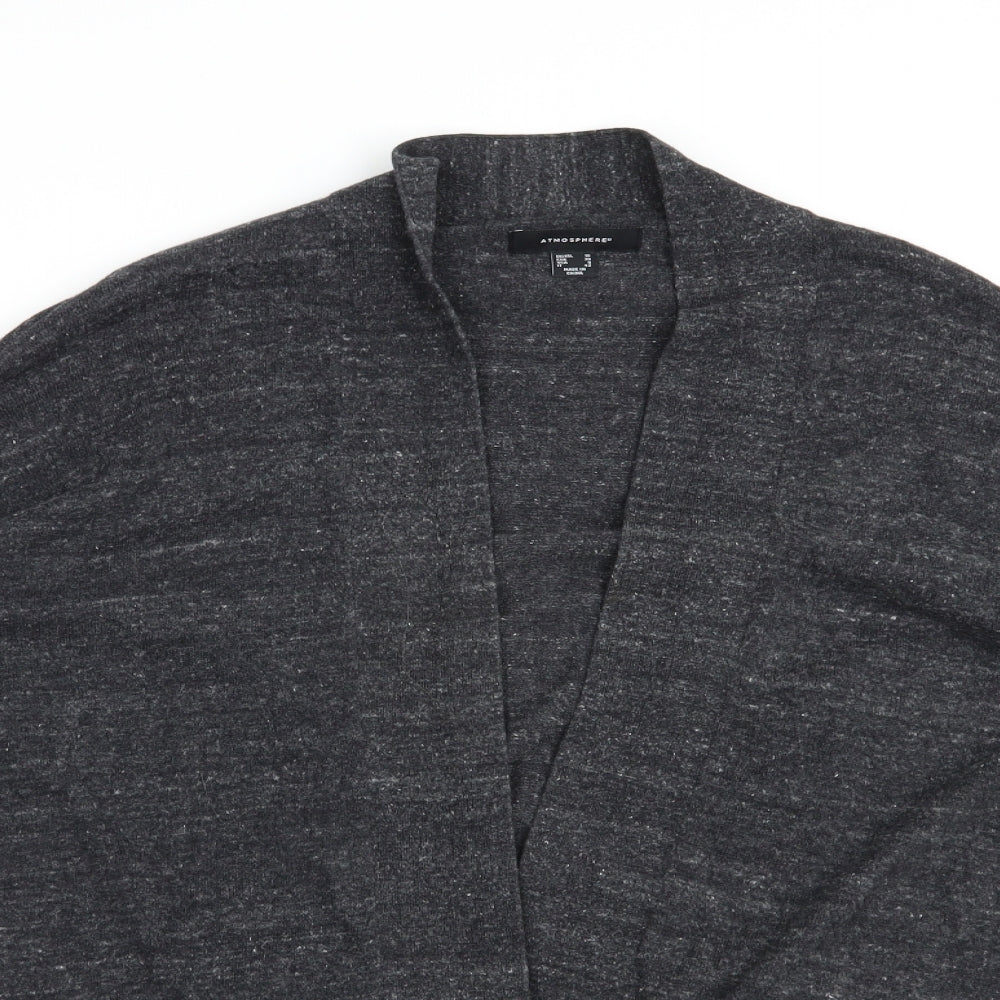 Atmosphere Womens Grey V-Neck  Cotton Cardigan Jumper Size 10