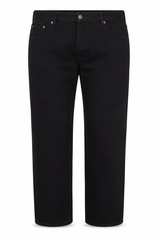 Blue Circle Womens Black  Cotton Straight Jeans Size 61 in L30 in Regular Button