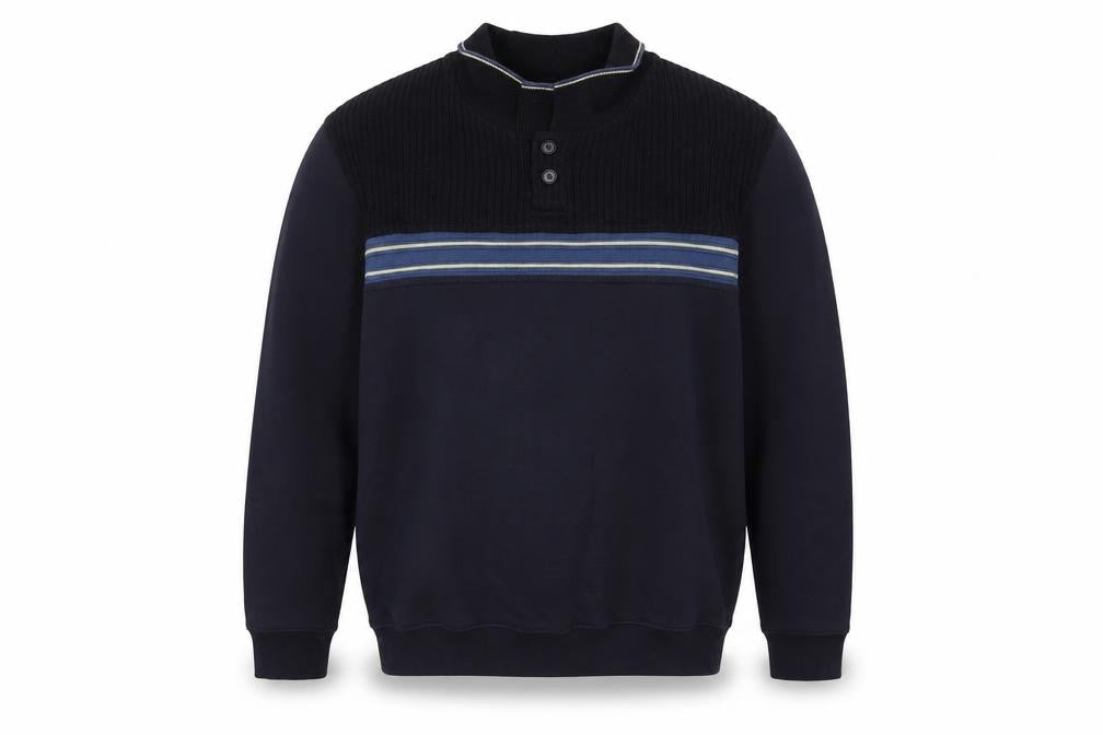 BHS Mens Blue Collared  Acrylic Pullover Jumper Size L