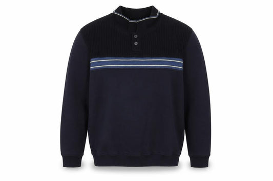 BHS Mens Blue Collared  Acrylic Pullover Jumper Size L