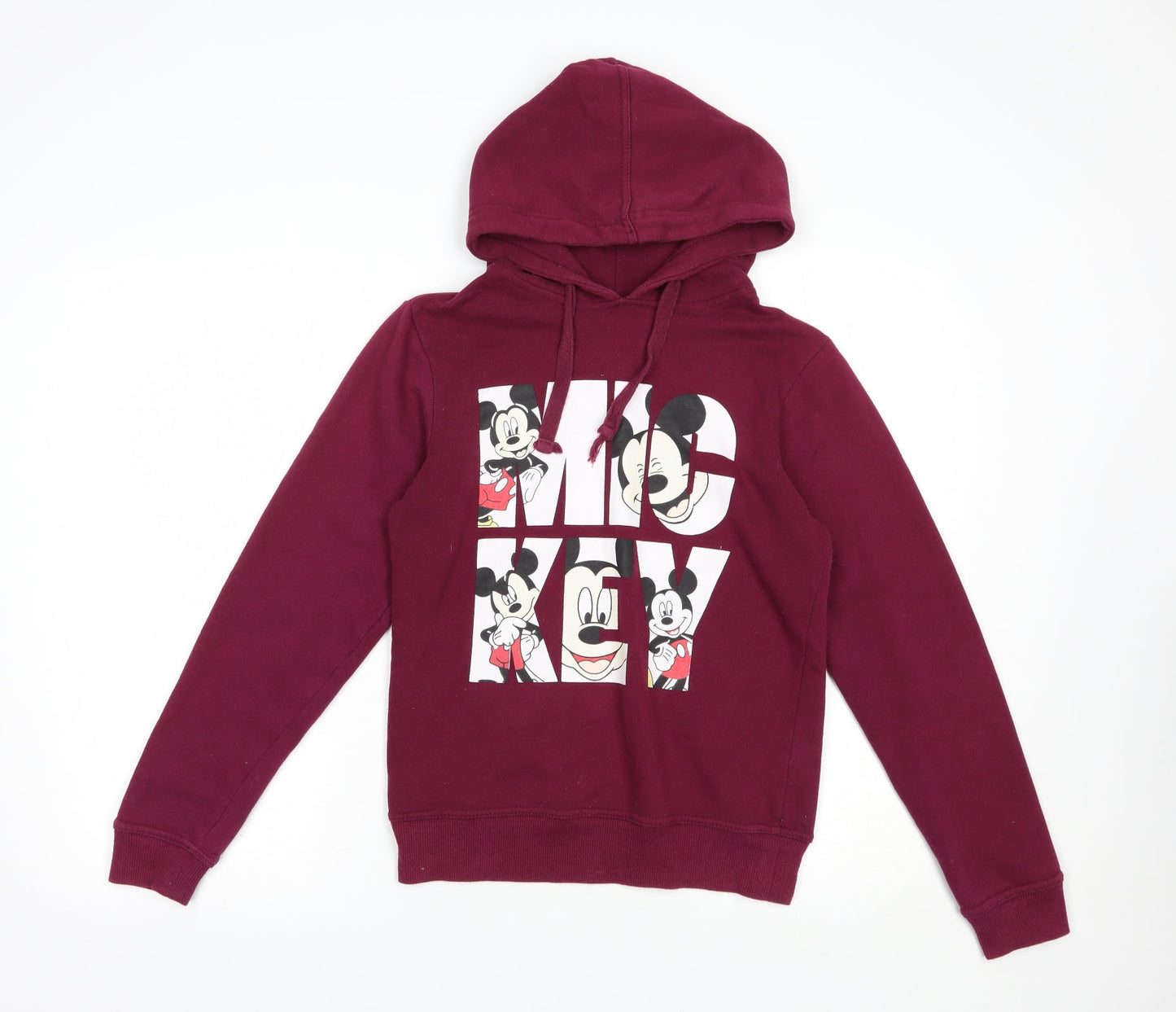 Primark Womens Purple  Cotton Pullover Hoodie Size 6  Pullover - Mickey Mouse