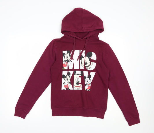 Primark Womens Purple  Cotton Pullover Hoodie Size 6  Pullover - Mickey Mouse