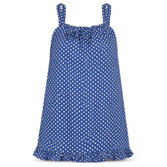 Dunnes Womens Blue Polka Dot Viscose Tank Dress  Size S  Square Neck Pullover