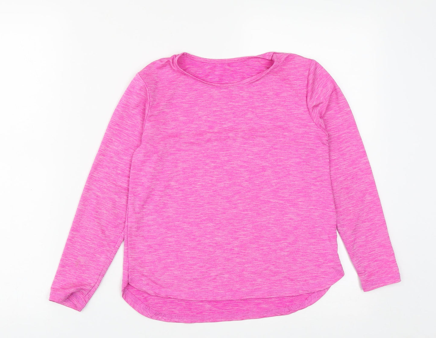 Dunnes Girls Pink  Polyester Basic T-Shirt Size 8-9 Years Round Neck