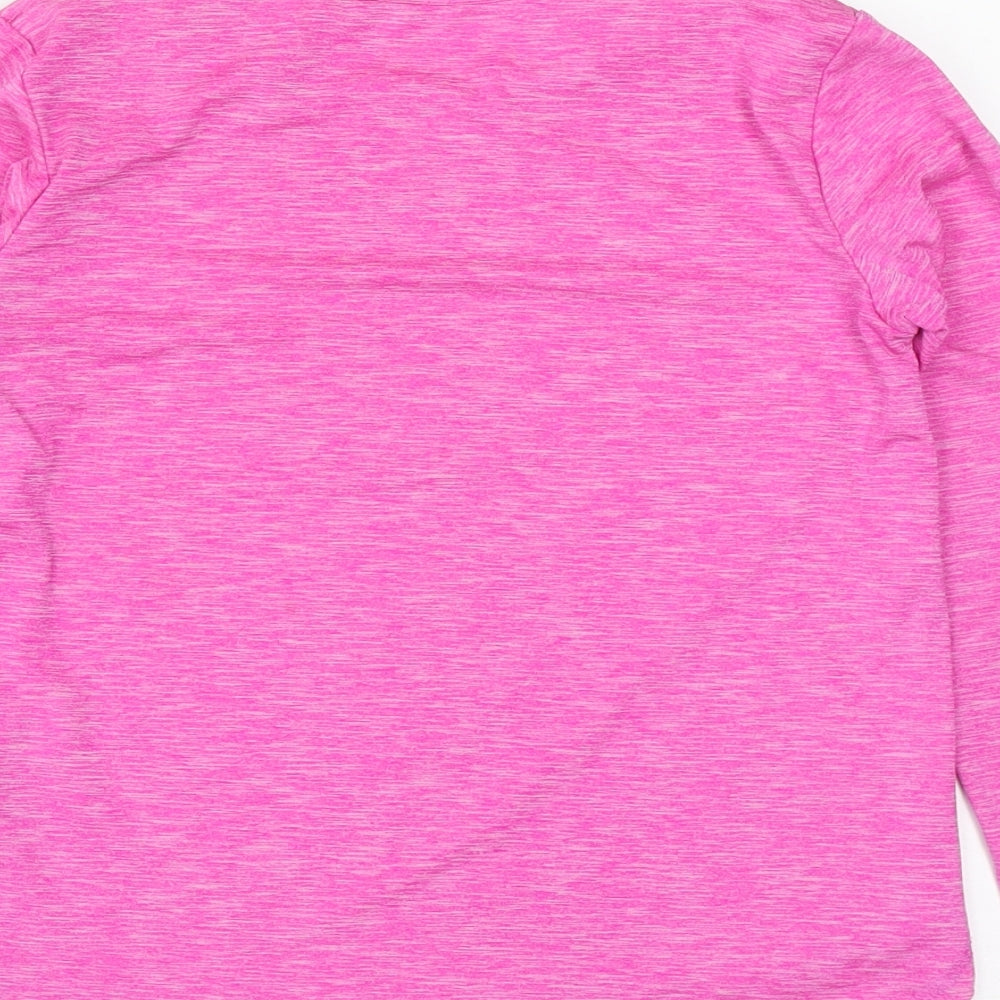 Dunnes Girls Pink  Polyester Basic T-Shirt Size 8-9 Years Round Neck