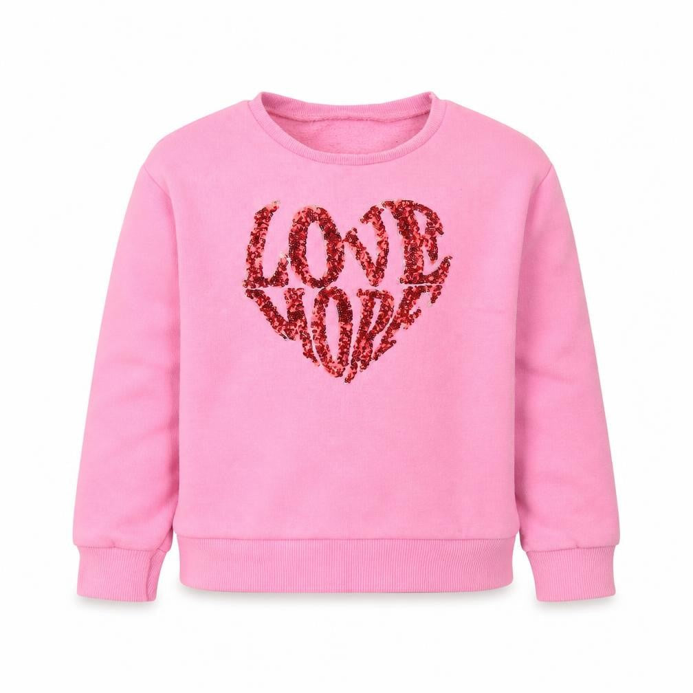 Dunnes Girls Pink  Cotton Pullover Sweatshirt Size 9 Years   - Love