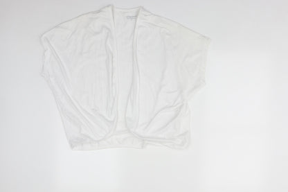 Preloved BEING CASUAL Womens White V-Neck  Polyester Shrug Jumper Size 18 - Front